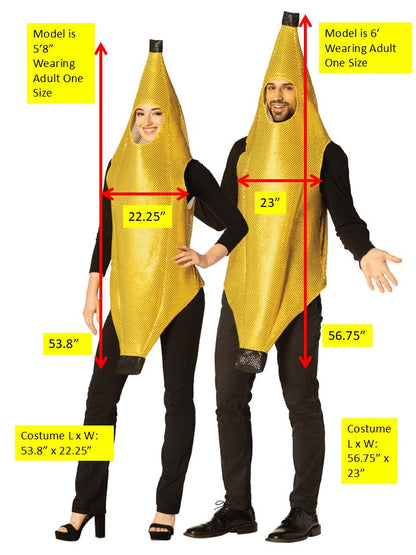 Glitzy Banana XXS & OS Couple Costume, Sizes XXS & One Size Fits Most
