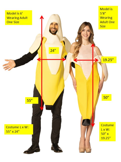 Peeled Banana Tunic & Peeled Banana Dress Couple Costume, One Size Fits Most & Women's Size 2-8   (30030-OS & R1349-OS)