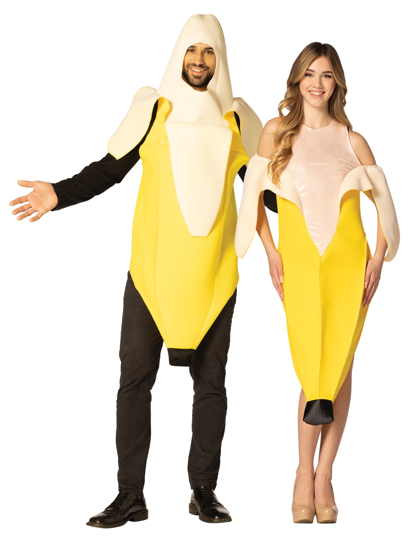 Peeled Banana Tunic & Peeled Banana Dress Couple Costume, One Size Fits Most & Women's Size 2-8   (30030-OS & R1349-OS)