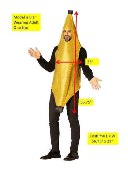 Glitzy Sequin Banana Costume, One Size Fits Most