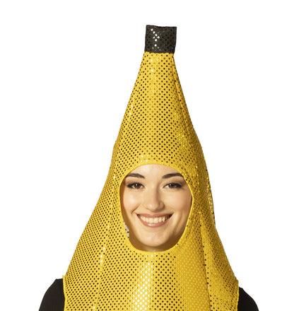 Glitzy Sequin Banana Costume, Adult Women's Size XXS
