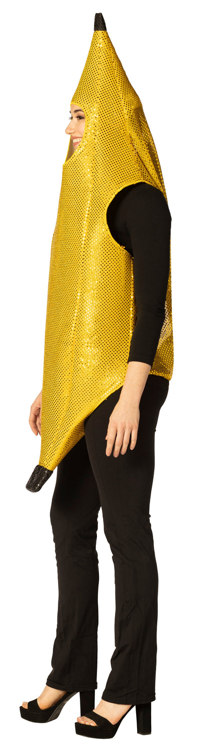 Glitzy Sequin Banana Costume, Adult Women's Size XXS