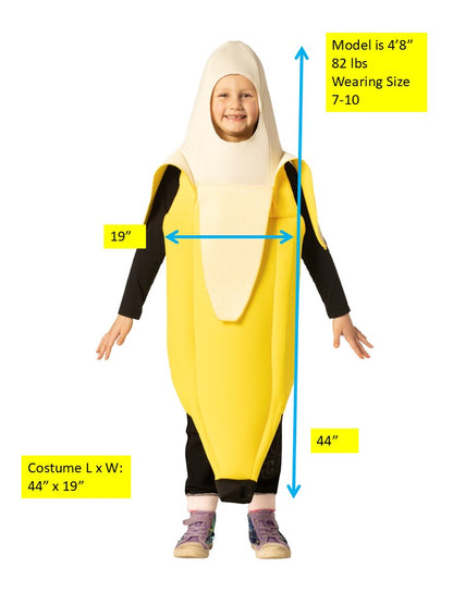 Peeled Banana Halloween Costume, Child Size 7-10