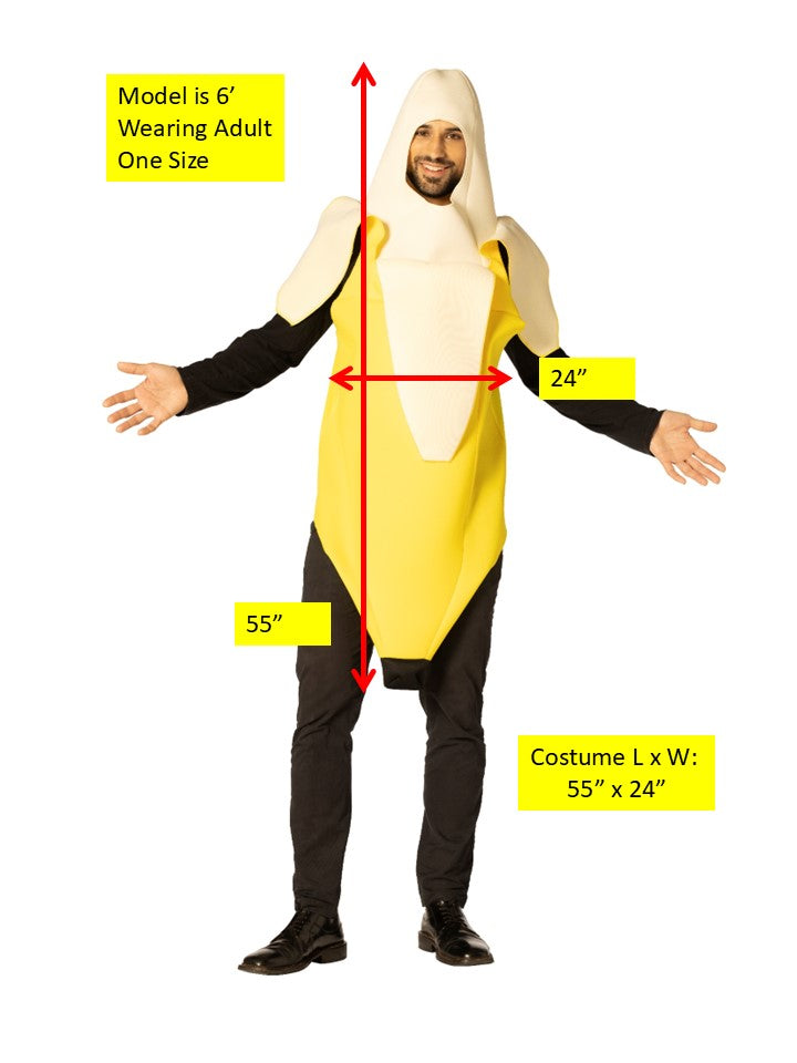Peeled Banana Halloween Costume, One Size Fits Most