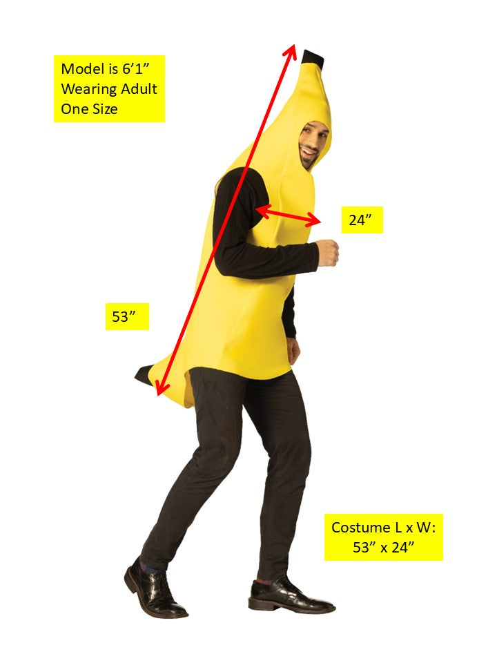 Backward Banana Halloween Costume, Unisex Adult, One Size Fits Most