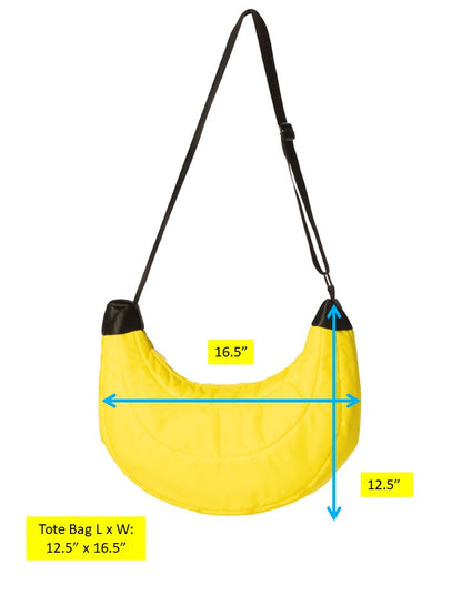 Banana Shaped Quilted Puffer Tote Bag