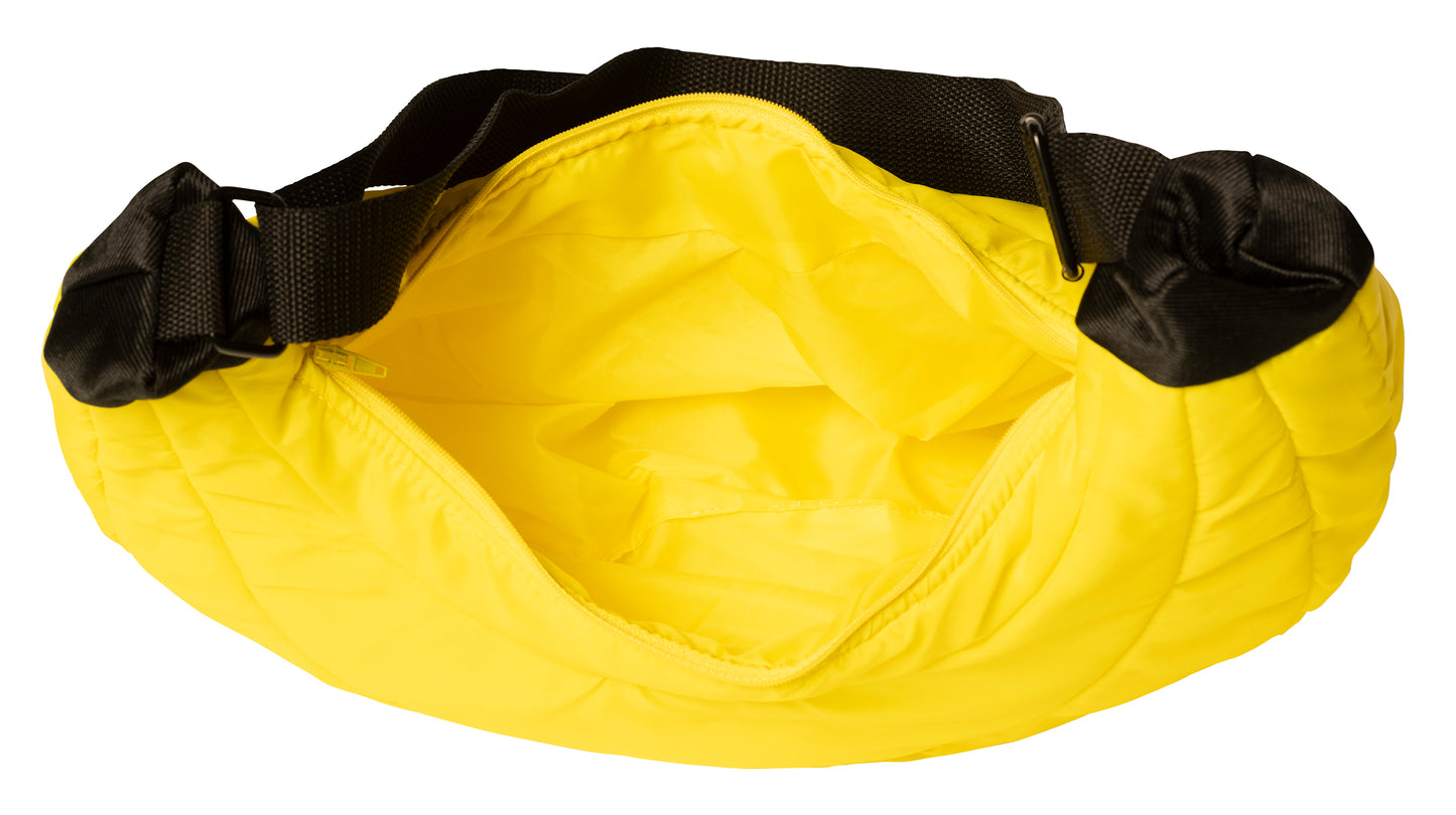 Banana Shaped Quilted Puffer Tote Bag