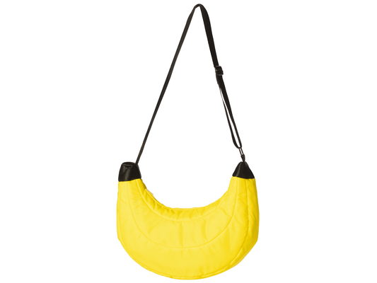 Banana Shaped Quilted Puffer Tote Bag