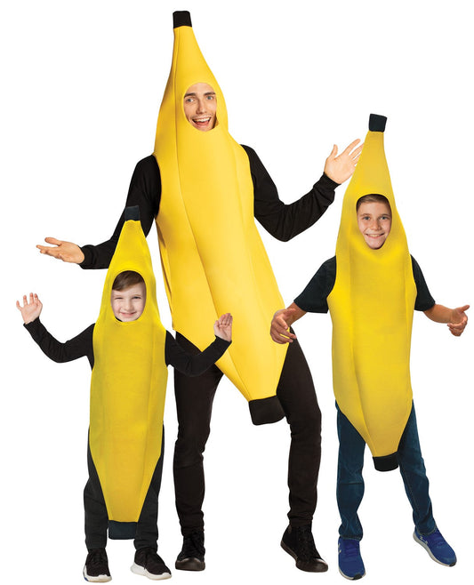 Ultimate Banana Family Halloween Costume 3 Pack, Adult O/S, Child 7-10 & 4-6