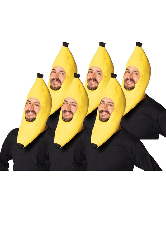 6 Pack Banana Bunch Hat Costumes, One Size Fits Most