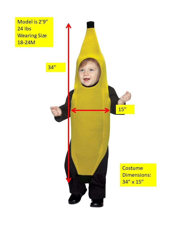 Ultimate Banana Baby Halloween Costume, Baby Size 18-24 months