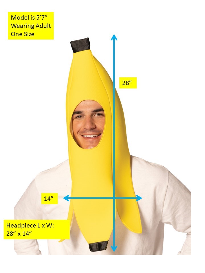 Banana Peel Headwear Costume Hat, One Size Fits Most